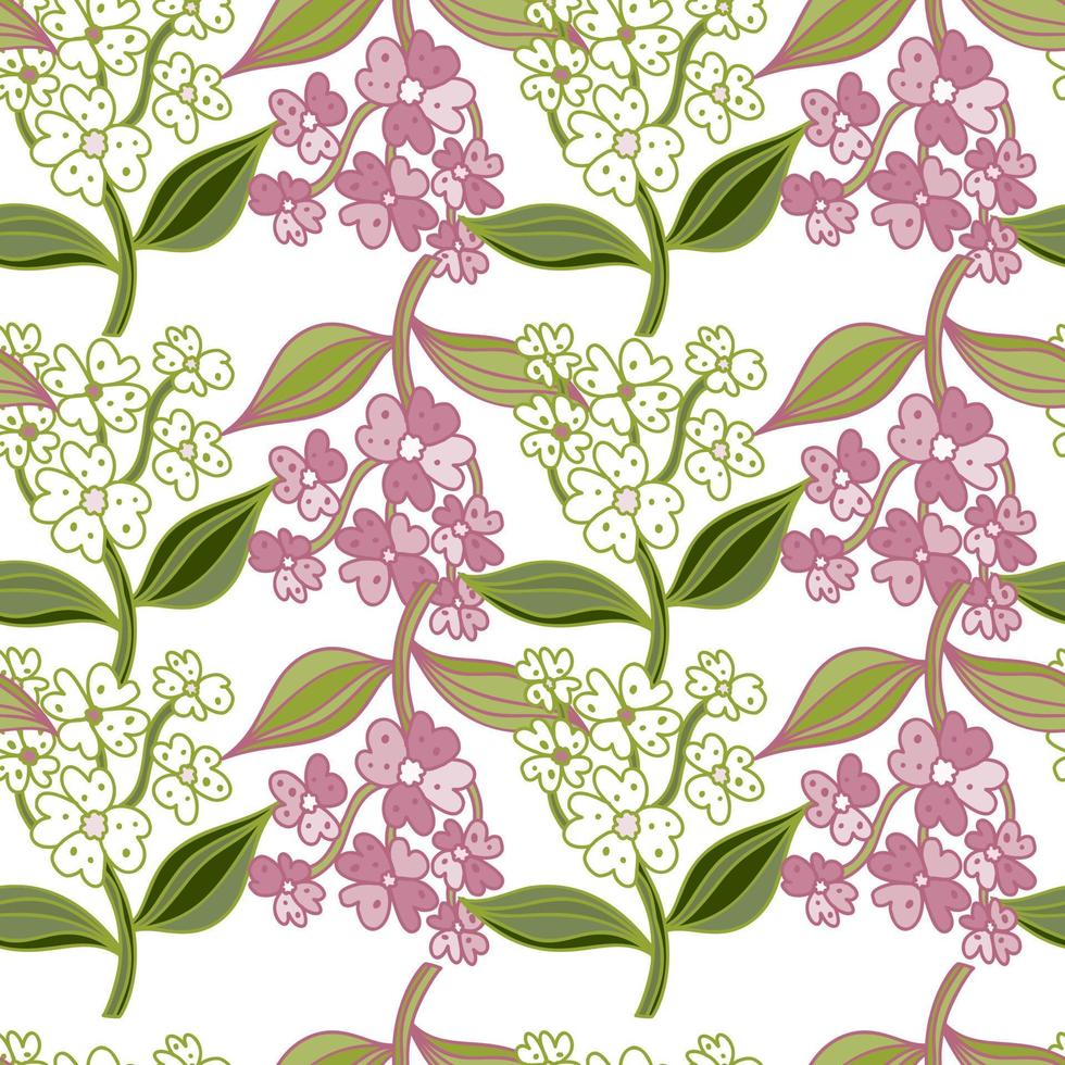 naadloos patroon met decoratief bloemen. bloemen achtergrond. schattig planten eindeloos achtergrond. vector