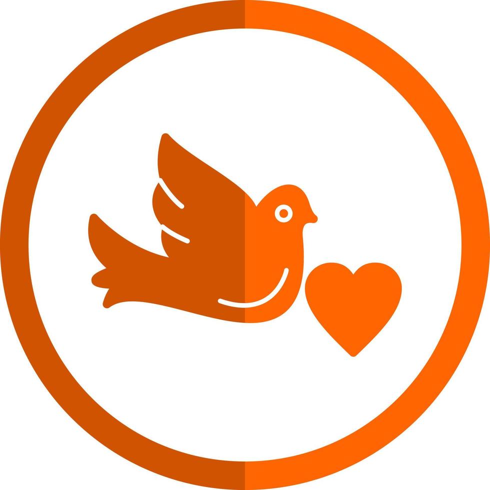 duif met hart vector icoon ontwerp