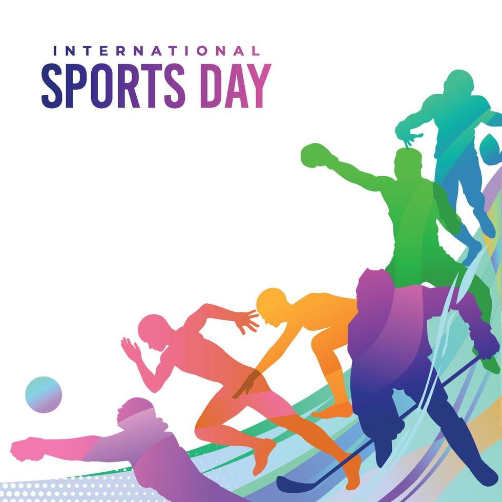 sport- achtergrond vector. Internationale sport- dag illustratie, grafisch ontwerp voor de decoratie van geschenk certificaten, spandoeken, en folder vector