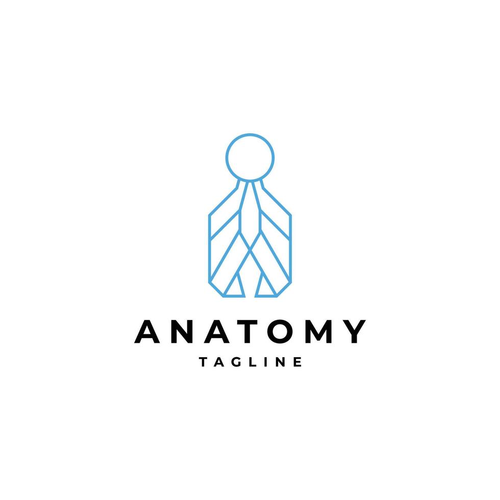 menselijk lichaam anatomie logo ontwerp vector sjabloon