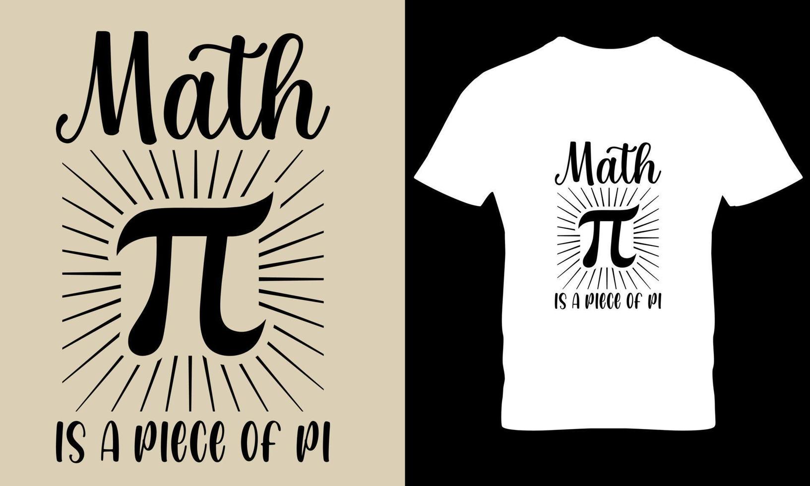 wiskunde is een vrede van pi. pi dag t overhemd ontwerp vector