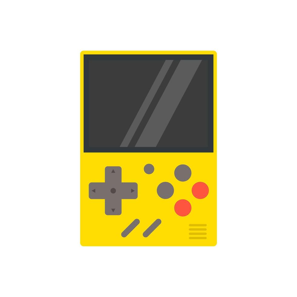 portable spel speler. oud portable troosten spellen. retro spellen apparaatje van de jaren 90. portable klassiek troosten spel stootkussen vlak ontwerp vector illustratie