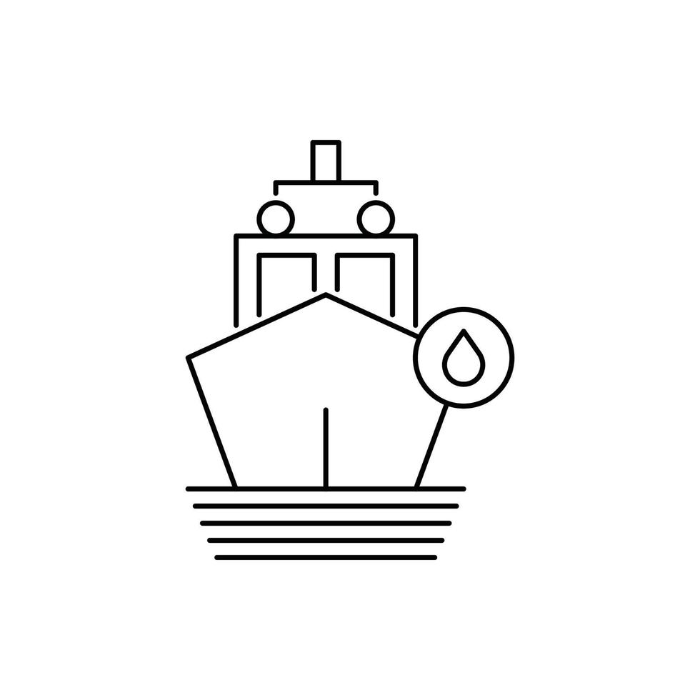 olie, benzine, schip, olie vervoer schip icoon vector