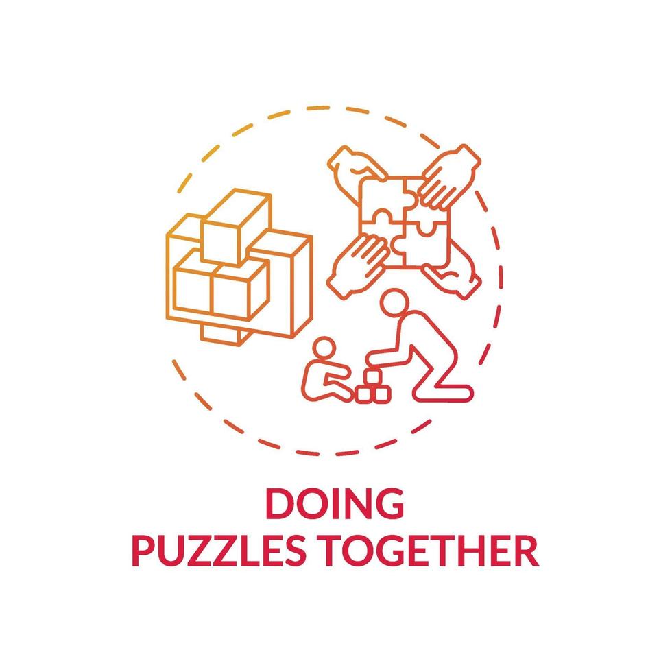 samen puzzels doen concept pictogram vector