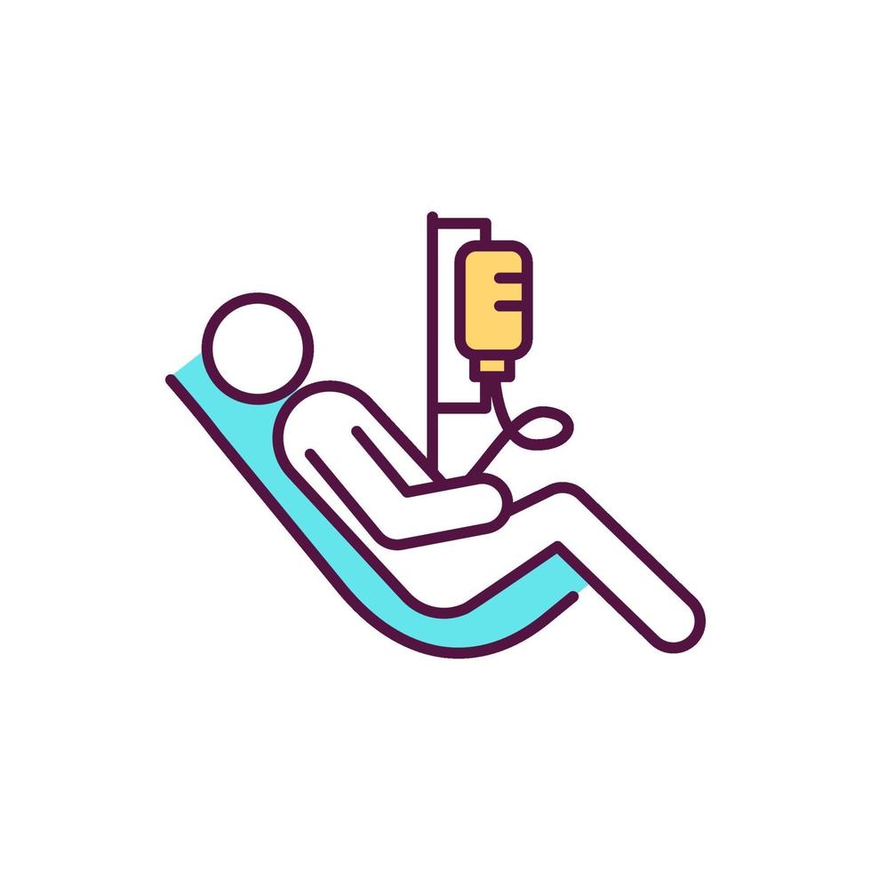 intraveneuze therapie procedure RGB-kleur pictogram vector