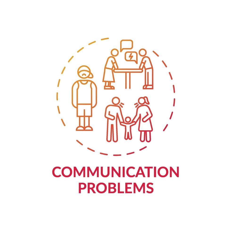 communicatie problemen concept pictogram vector