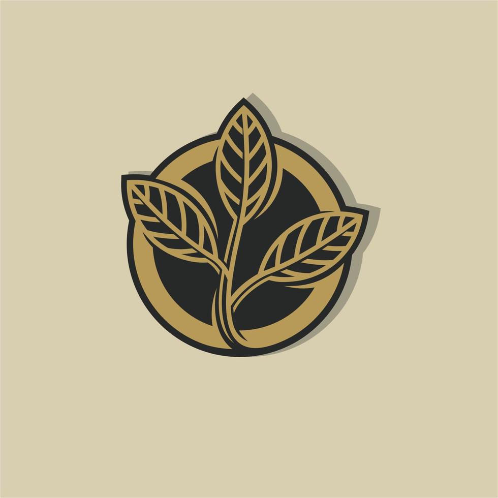 luxe blad embleem logo vector
