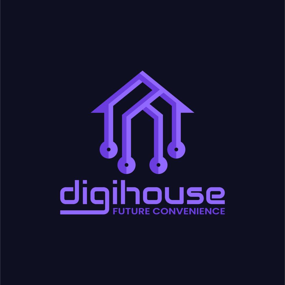 huis en technologie embleem logo vector