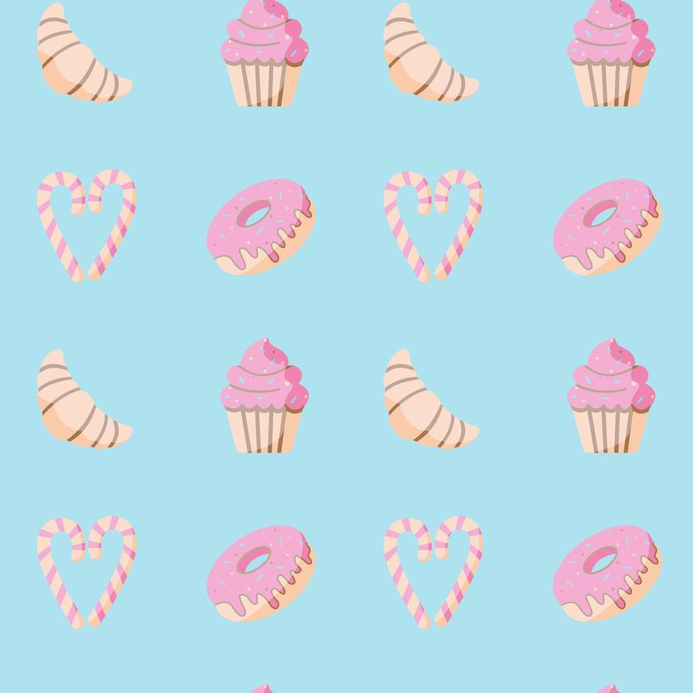 naadloos patroon snoepjes en snoepgoed. vector