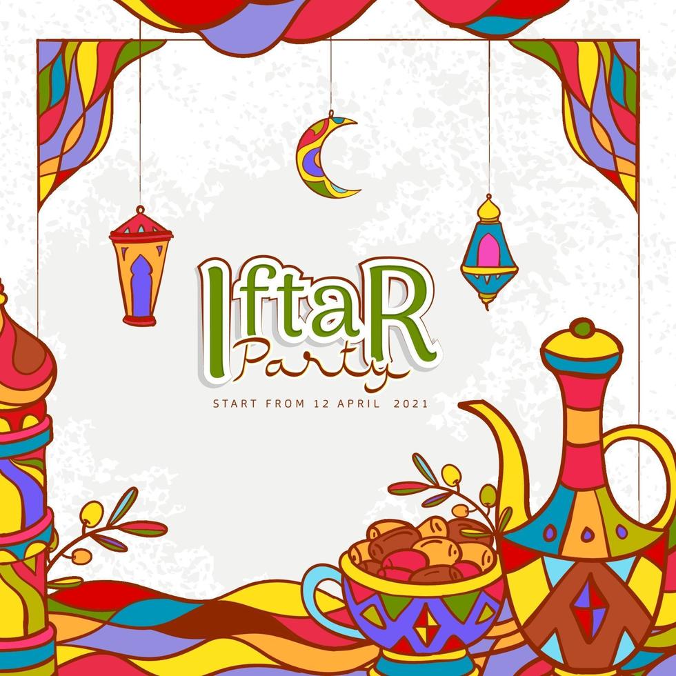 hand getekend ramadan kareem illustratie vector