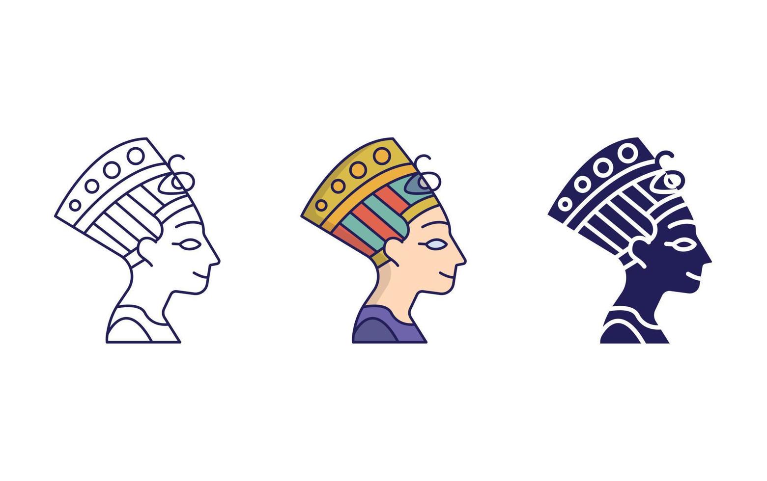 nefertiti buste vector icoon