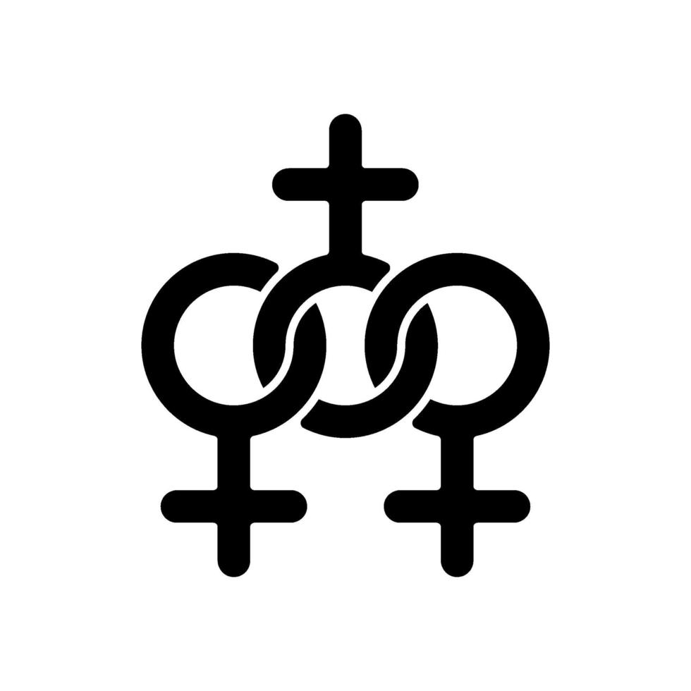 vrouw gemeenschap zwarte glyph pictogram vector