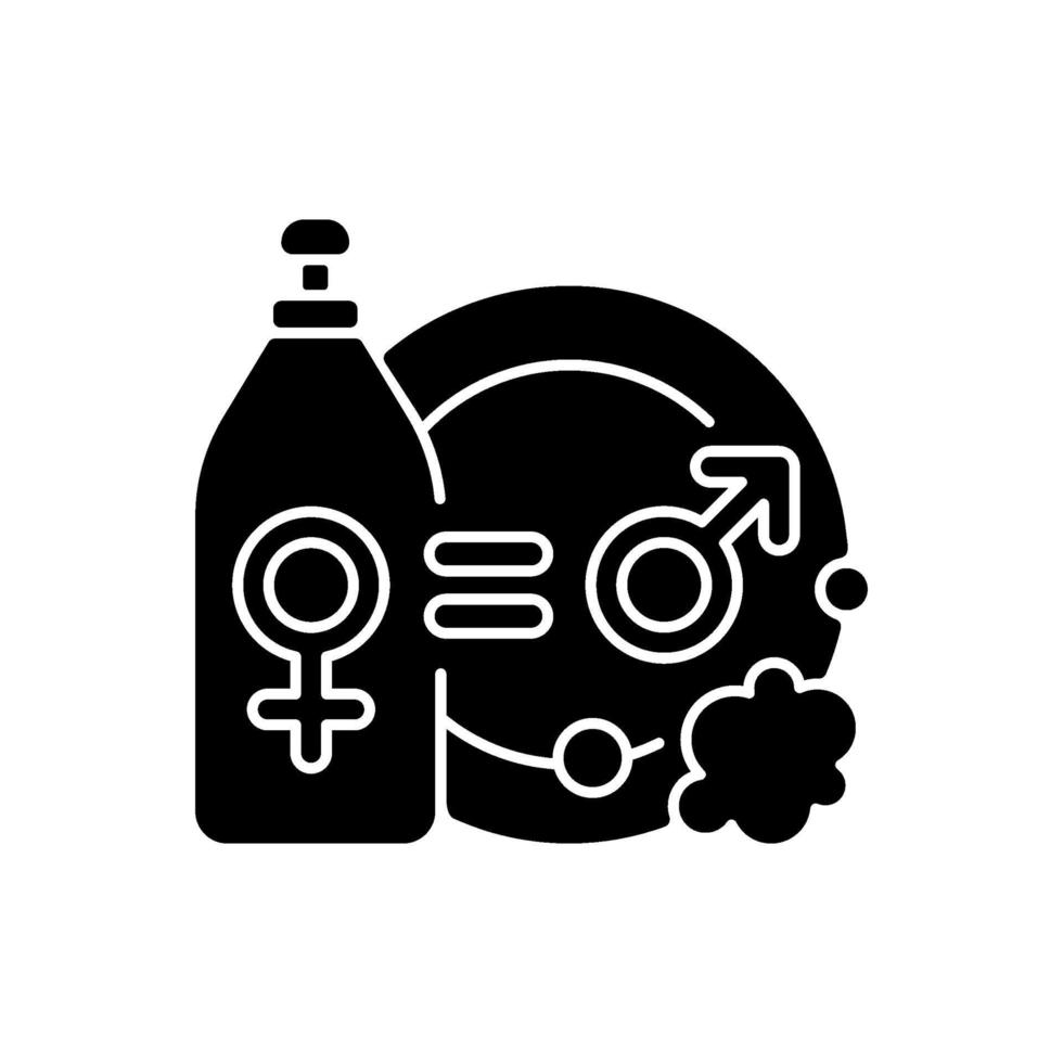 verdeling van huishoudelijke arbeid zwarte glyph pictogram vector