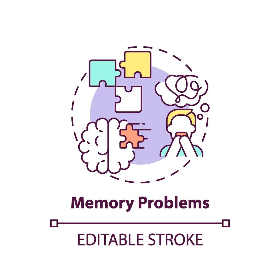 geheugenproblemen concept pictogram vector