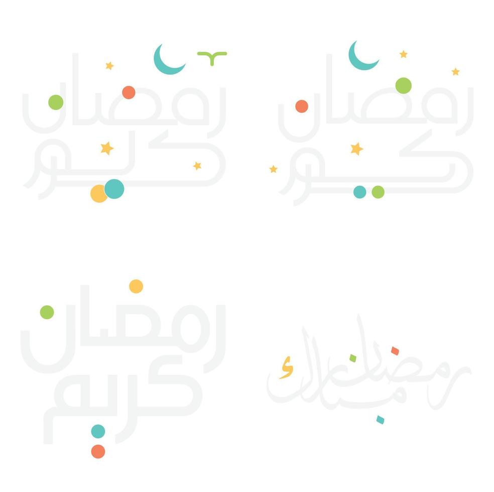 vieren Ramadan kareem met Islamitisch Arabisch schoonschrift vector illustratie.