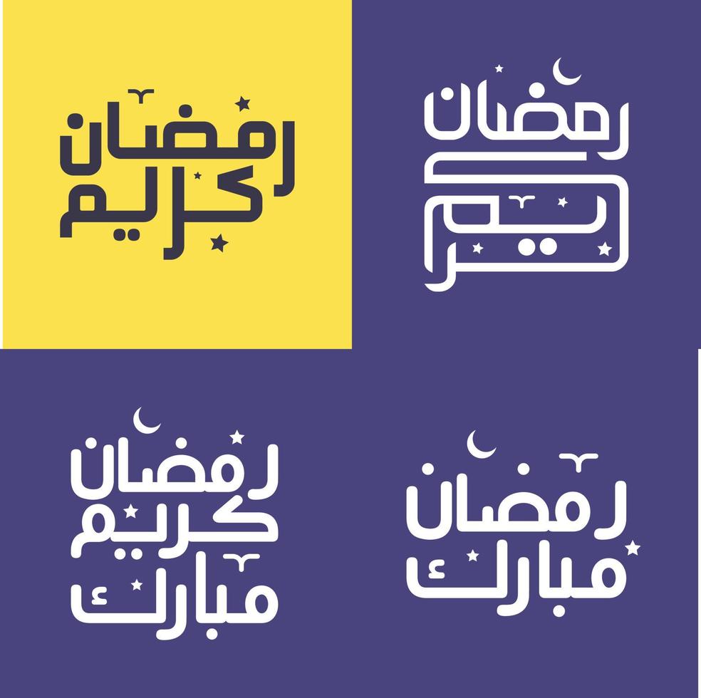 vieren de heilig maand van Ramadan met gemakkelijk en elegant Arabisch schoonschrift pak vector illustratie.