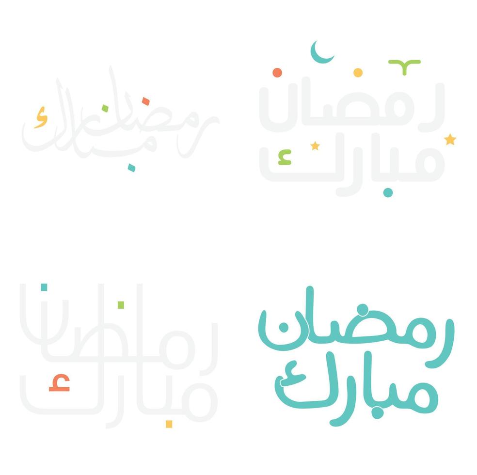 Arabisch typografie Ramadan kareem wensen met elegant kalligrafie. vector