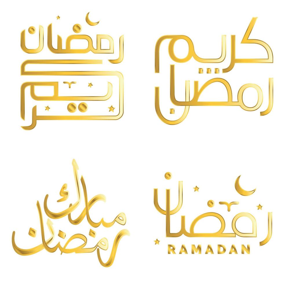 elegant gouden Ramadan kareem vector ontwerp met traditioneel Arabisch kalligrafie.