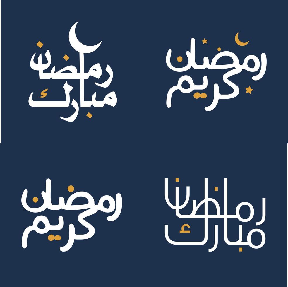elegant wit schoonschrift en oranje ontwerp elementen vector illustratie voor Ramadan kareem hartelijk groeten.