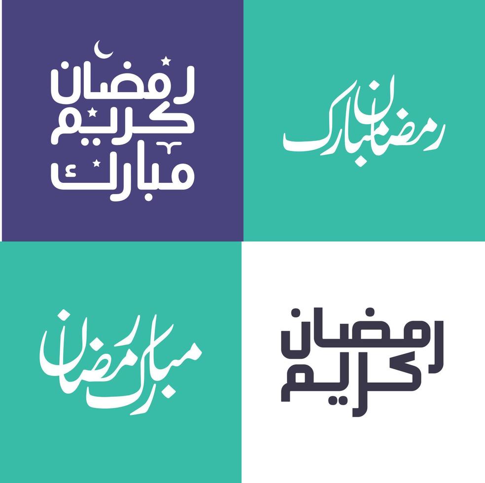 modern en gemakkelijk Arabisch schoonschrift pak voor Ramadan kareem hartelijk groeten. vector