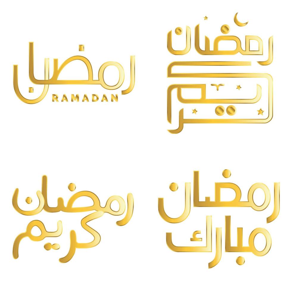 gouden Ramadan kareem vector ontwerp voor Islamitisch vastend maand met elegant kalligrafie.