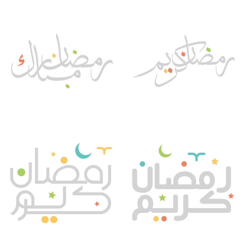 Ramadan kareem vector illustratie met Islamitisch Arabisch schoonschrift ontwerp.