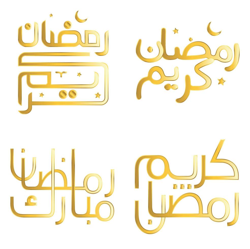 gouden Ramadan kareem Arabisch schoonschrift vector ontwerp voor de heilig maand van Ramadan.