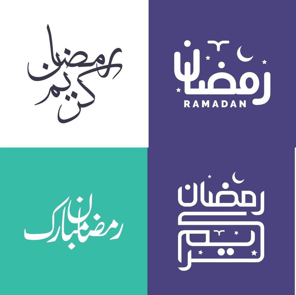 gemakkelijk en elegant Arabisch schoonschrift pak voor Ramadan groet kaarten. vector