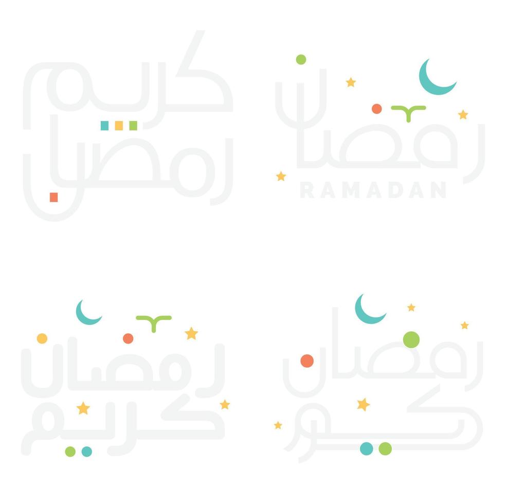 reeks van Arabisch schoonschrift Ramadan mubarak en kareem voor heilig maand gebruiken. vector
