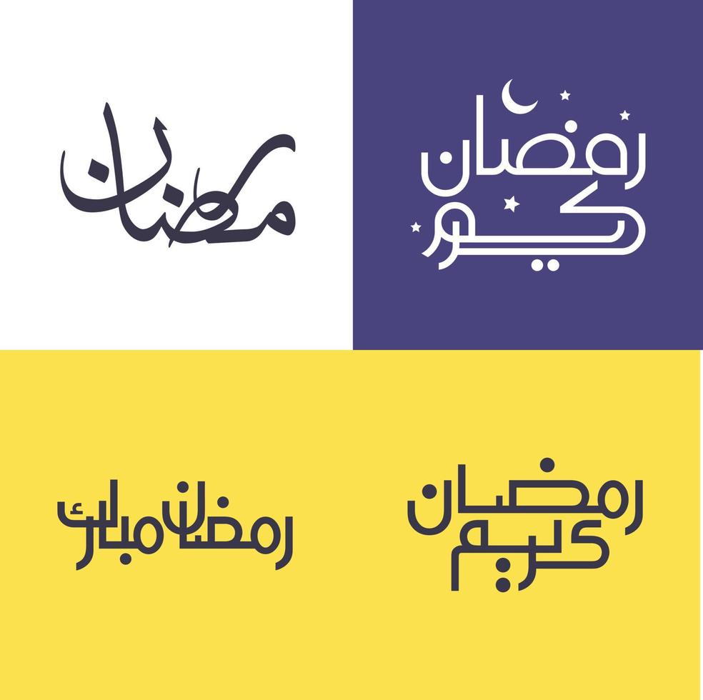 vector pak van gemakkelijk Arabisch schoonschrift voor vieren de heilig maand van Ramadan met modern stijl.