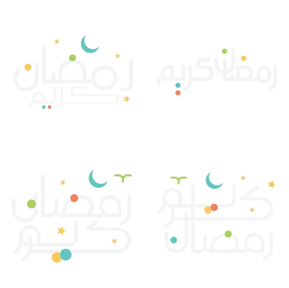 wit achtergrond Islamitisch Ramadan kareem vector typografie in Arabisch kalligrafie.