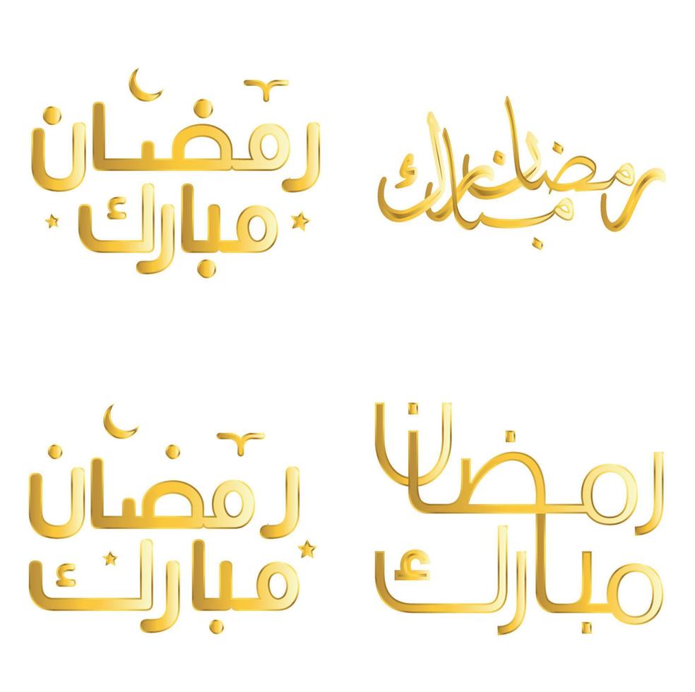 elegant gouden vector illustratie van Ramadan kareem met Arabisch kalligrafie.