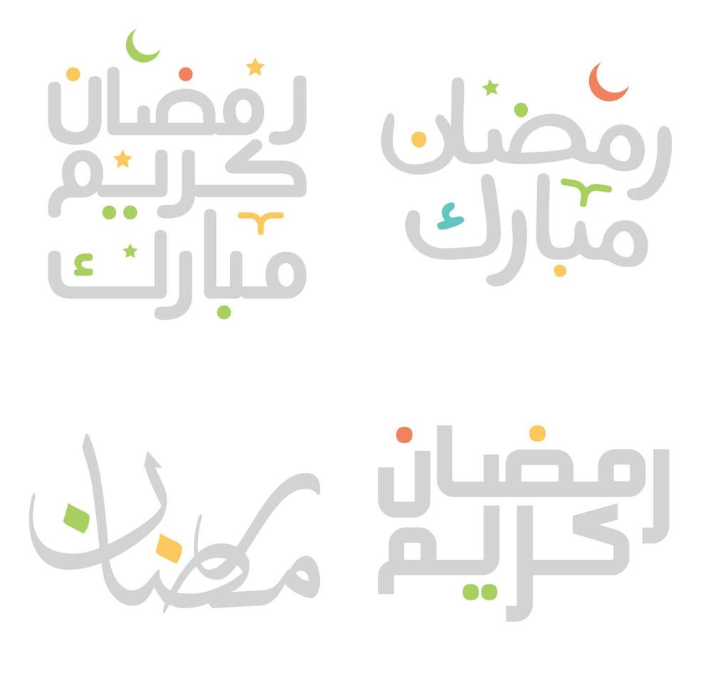 Ramadan kareem vector illustratie met elegant Arabisch typografie.