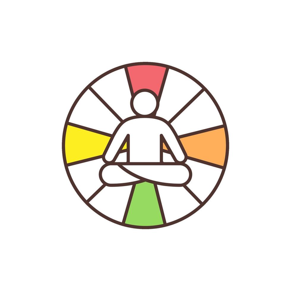 mandala yoga rgb kleur pictogram vector