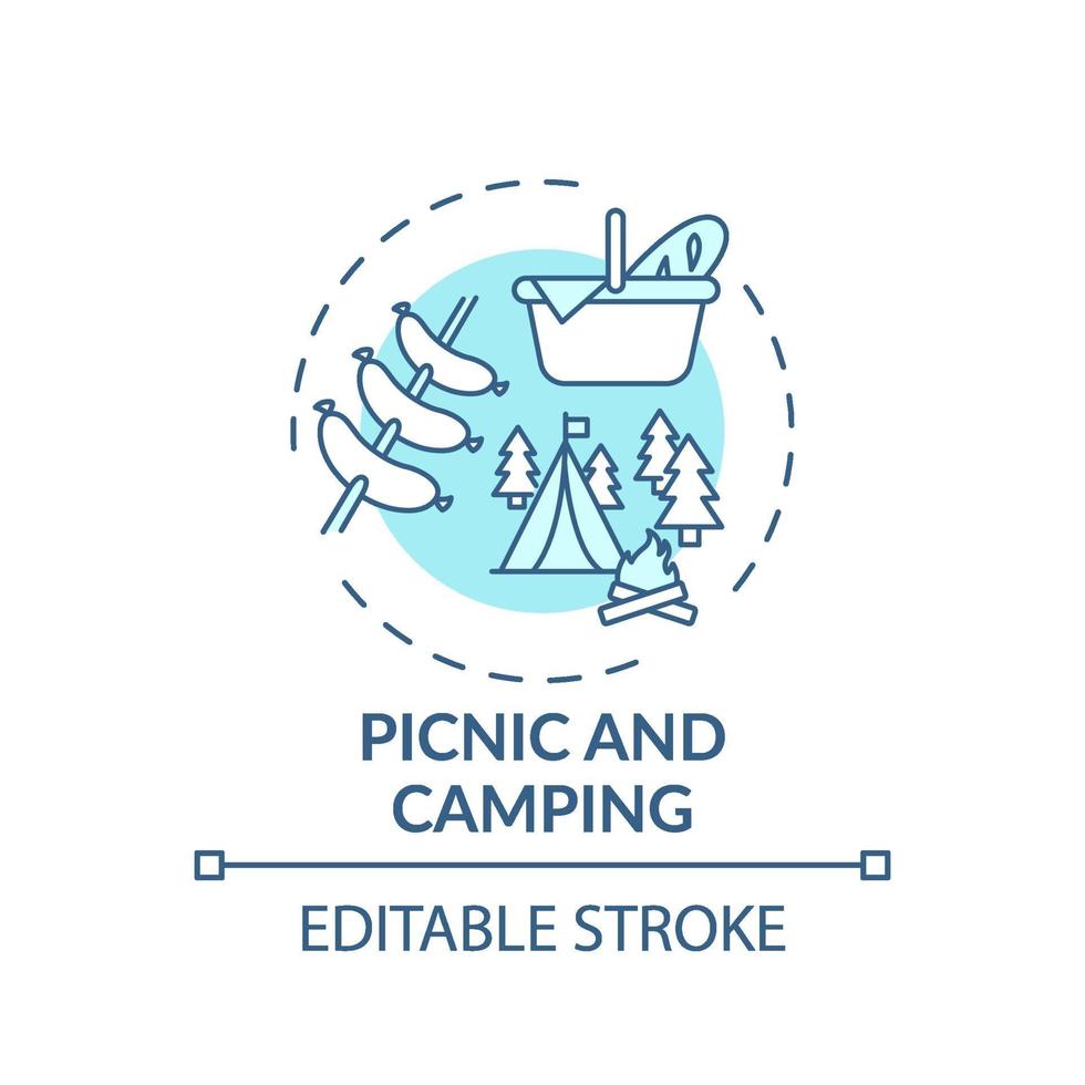 picknick en camping concept pictogram vector