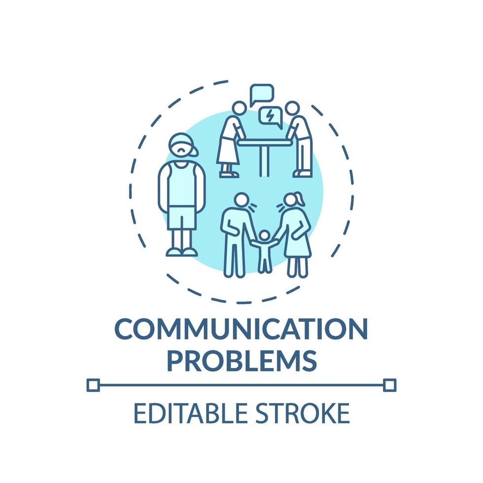 communicatie problemen concept pictogram vector