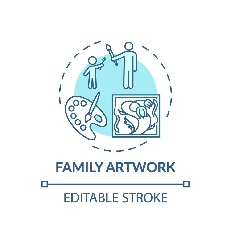 familie kunstwerk concept pictogram vector