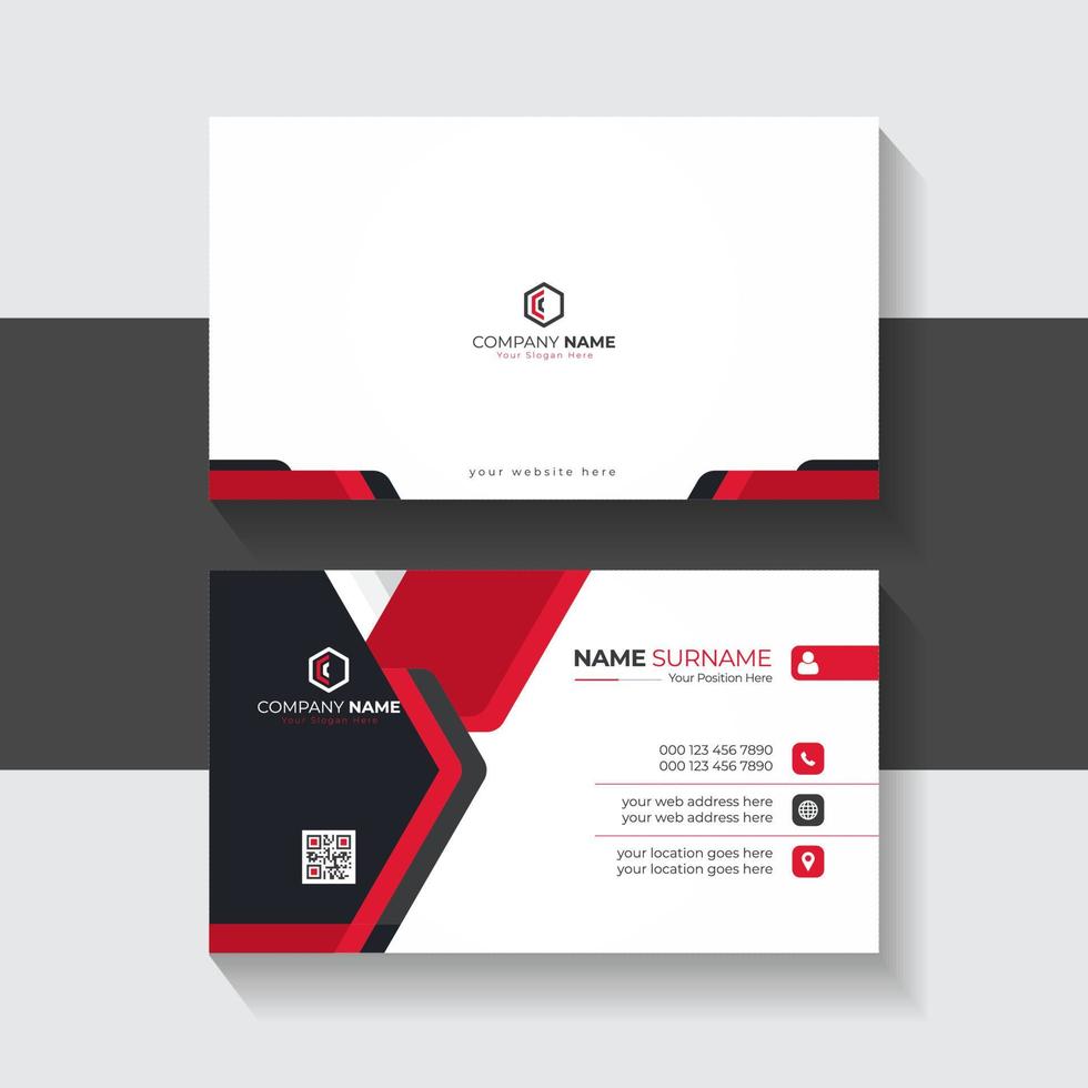 elegant bedrijf kaart sjabloon met zwart en rood kleur lay-out voor bedrijf presentatie vector