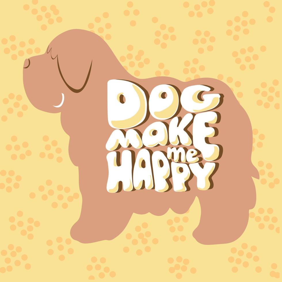 hond maken me gelukkig retro wijnoogst ontwerp voor hond geliefden vector