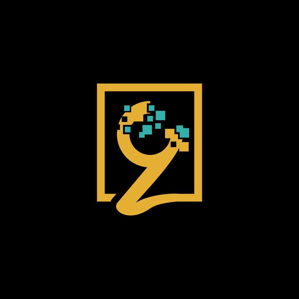 z negen technologie vector logo ontwerp