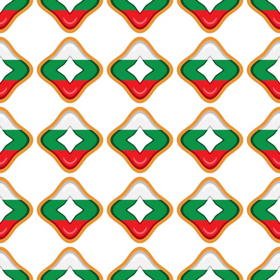 patroon koekje met vlag land bulgarije in smakelijk biscuit vector