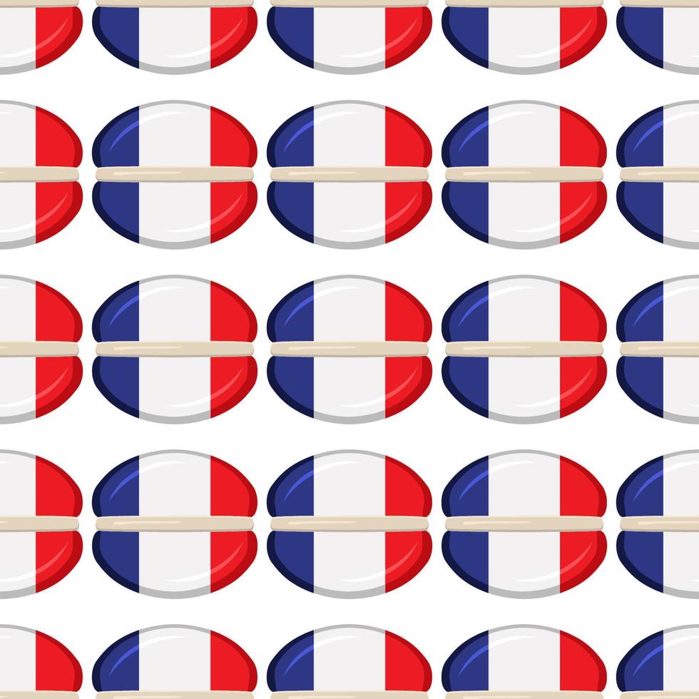 patroon koekje met vlag land Frankrijk in smakelijk biscuit vector