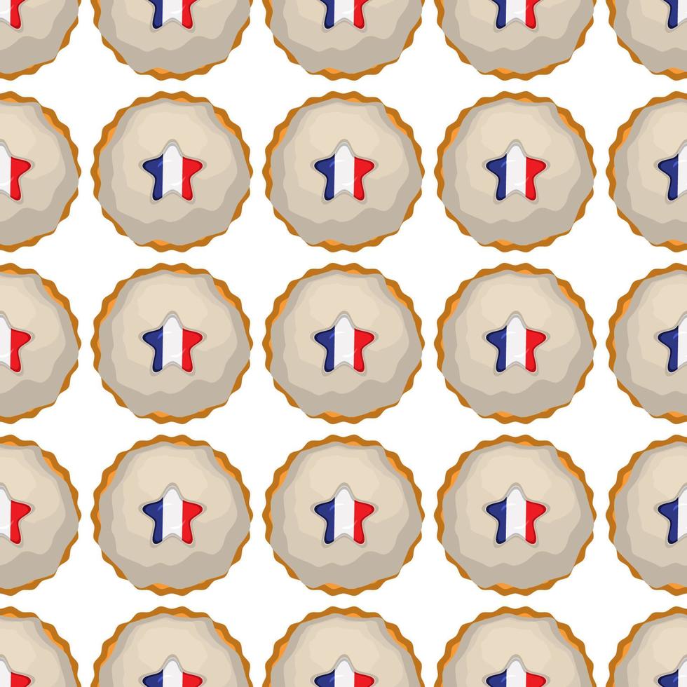 patroon koekje met vlag land Frankrijk in smakelijk biscuit vector