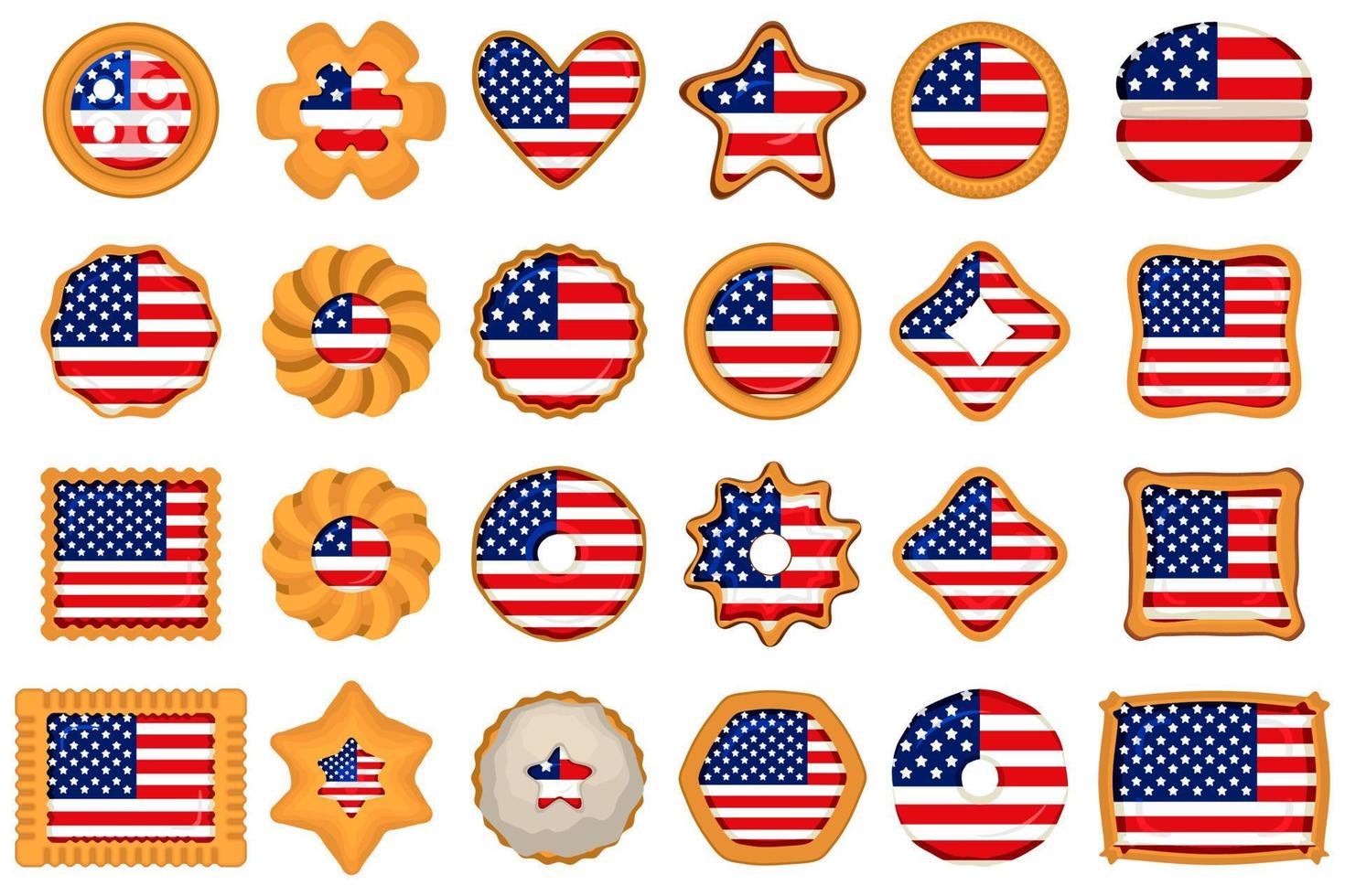 eigengemaakt koekje met vlag land Verenigde Staten van Amerika in smakelijk biscuit vector