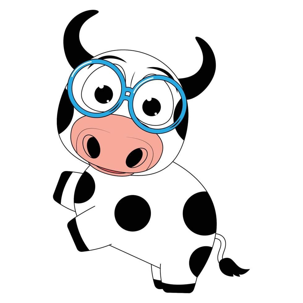 schattige koe dierlijke cartoon afbeelding vector