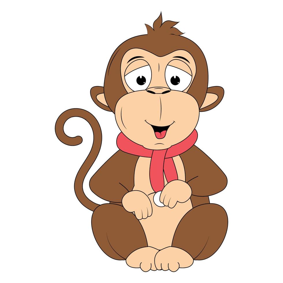 schattige aap dieren cartoon afbeelding vector