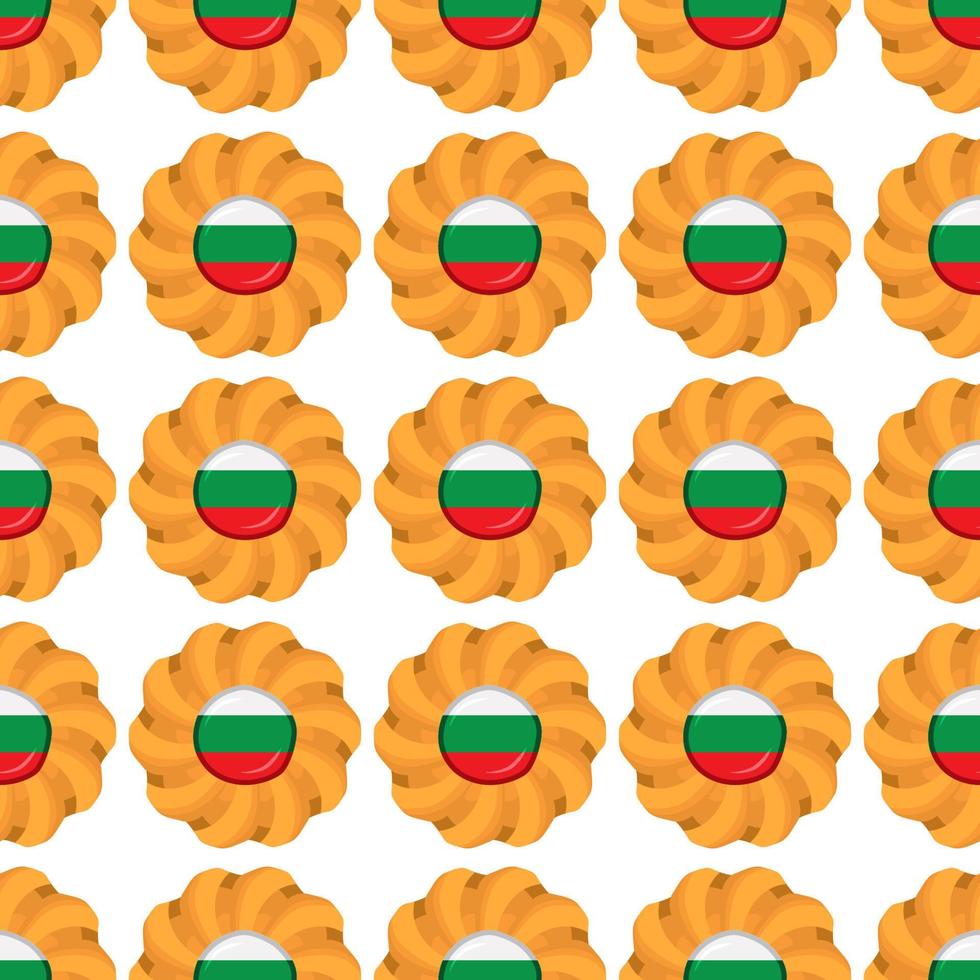 patroon koekje met vlag land bulgarije in smakelijk biscuit vector