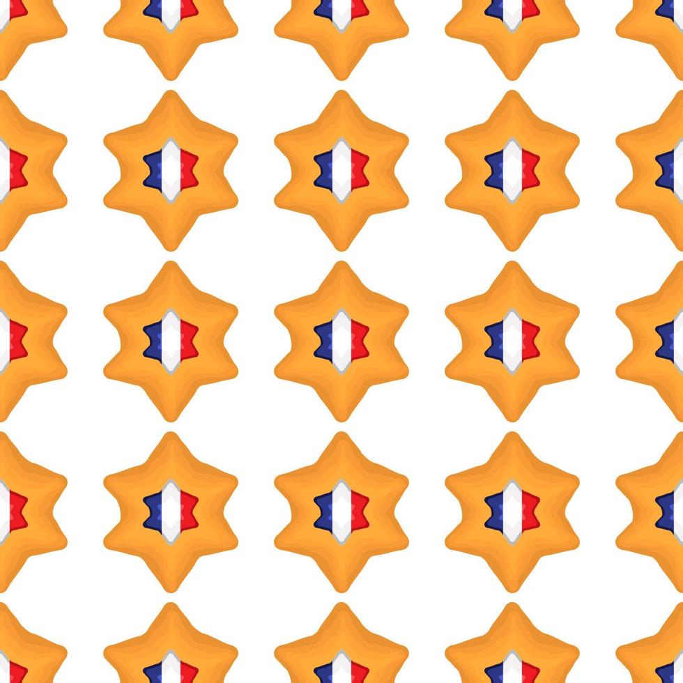 patroon koekje met vlag land Frankrijk in smakelijk biscuit vector