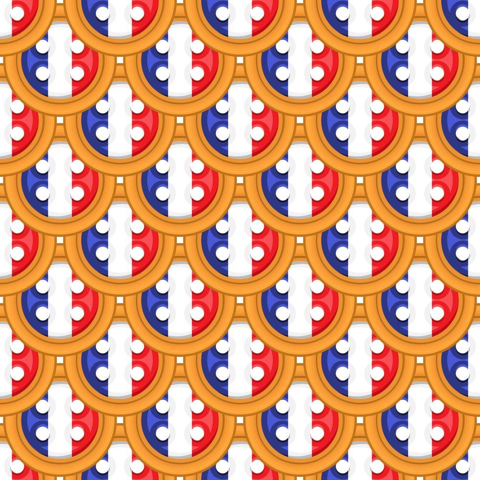 patroon koekje met vlag land Frankrijk in smakelijk biscuit vector