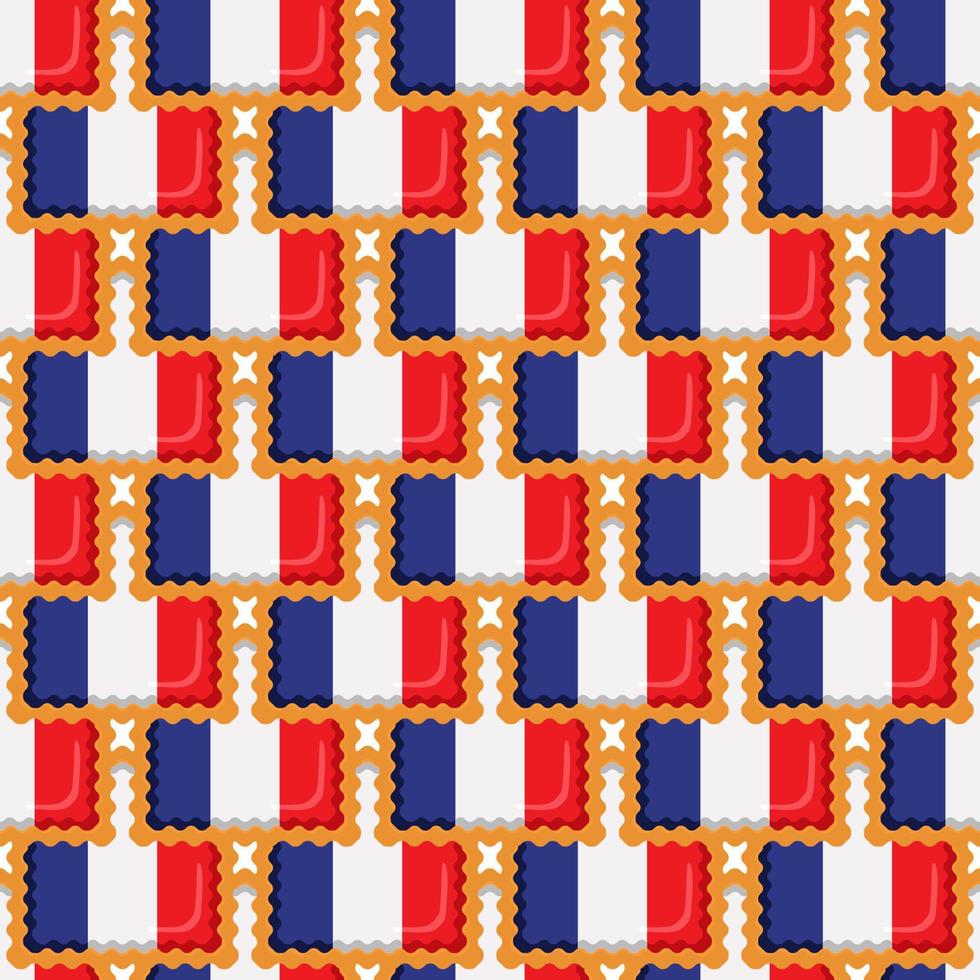 patroon koekje met vlag land Frankrijk in smakelijk biscuit vector